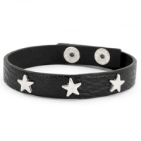 Bright star bracelet zwart/zilver