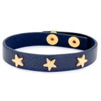 Bright star bracelet donkerblauw/goud