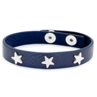 Bright star bracelet donkerblauw/zilver