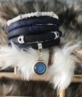 Royal blue & white diamond armbanden set