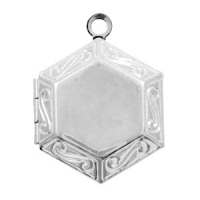 Medaillon hexagon zilver