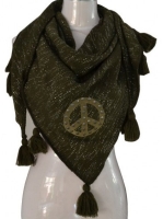 Peace teken sjaal olijfgroen