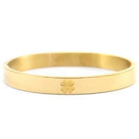 Rvs armband klaver goud