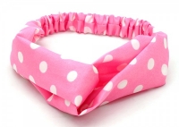 Haarband polka dots roze
