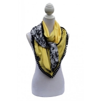 Sjaal rozen zwart en geel