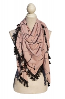 Sjaal kwastjes roze