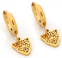 Rvs oorbellen leopard goud