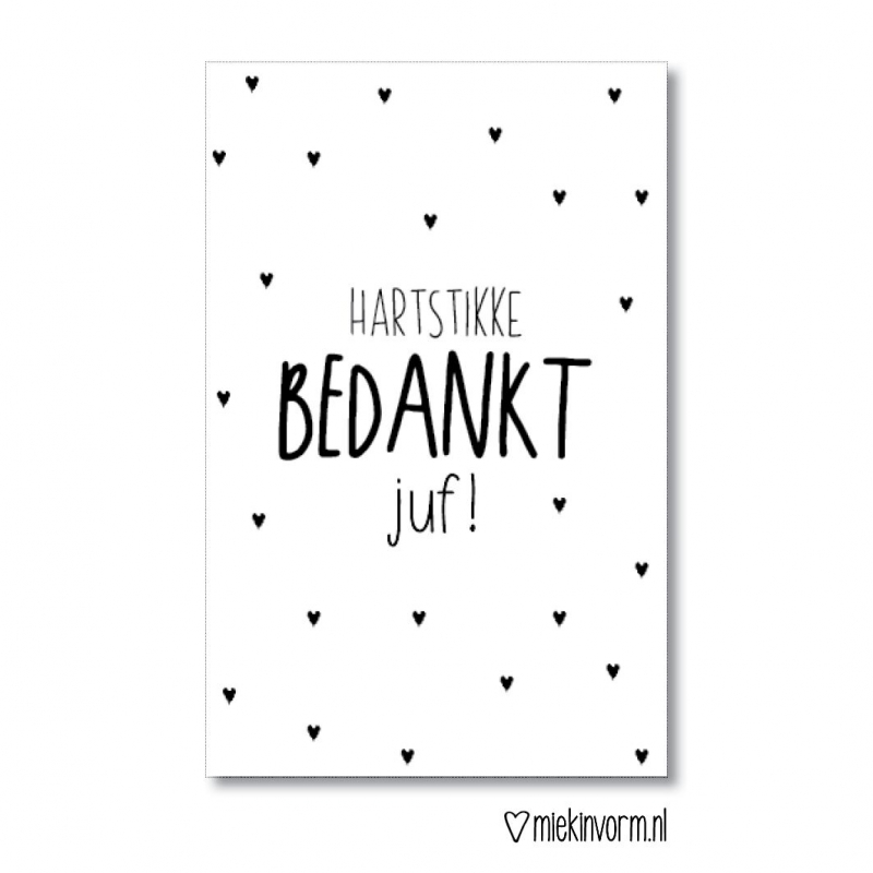 Ongekend Mini kaartje hartstikke bedankt juf - www.fashionandbeads.nl IV-51